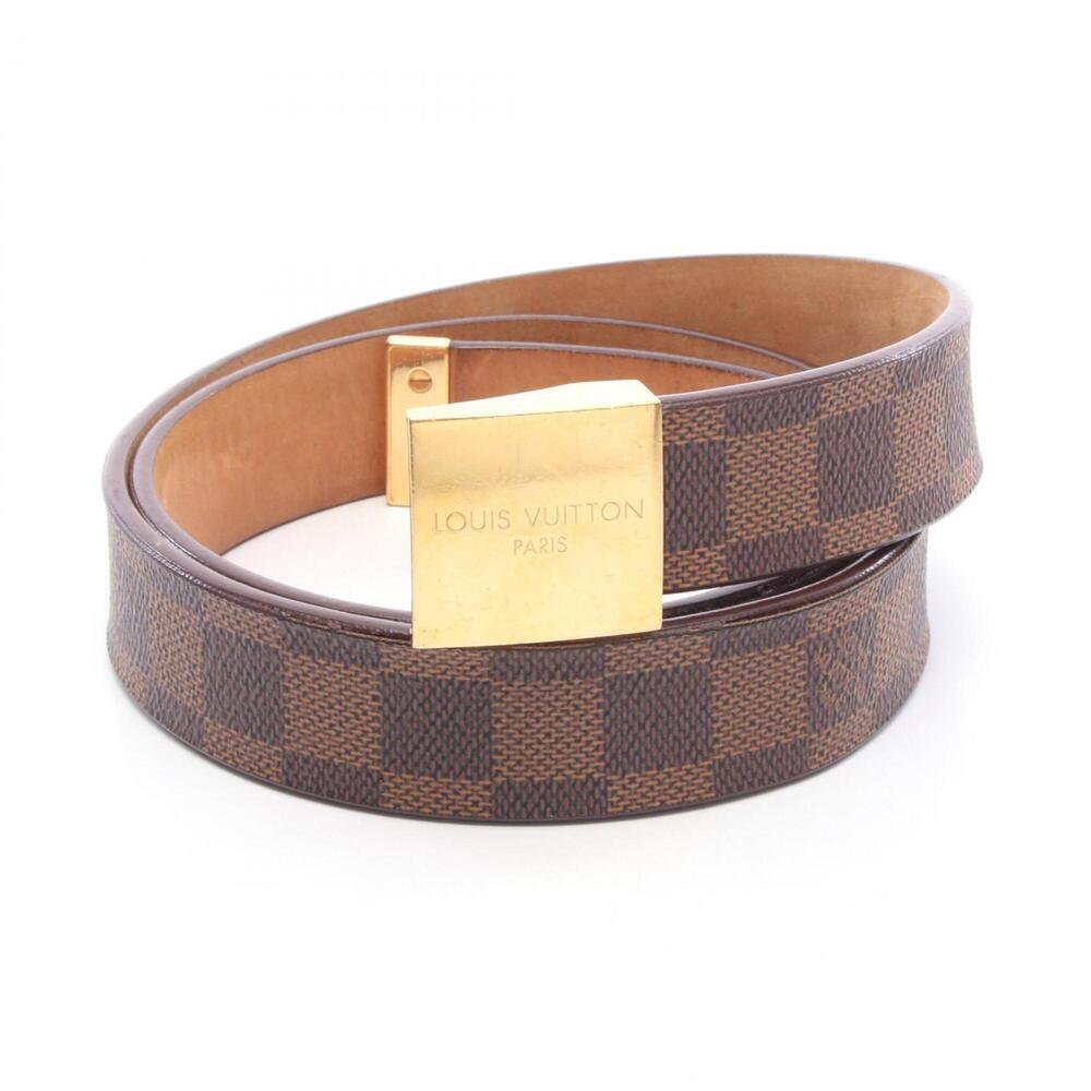 Louis Vuitton LOUIS VUITTON Ceinture Carrée Damier Ebene Belt for Men, Brown,...